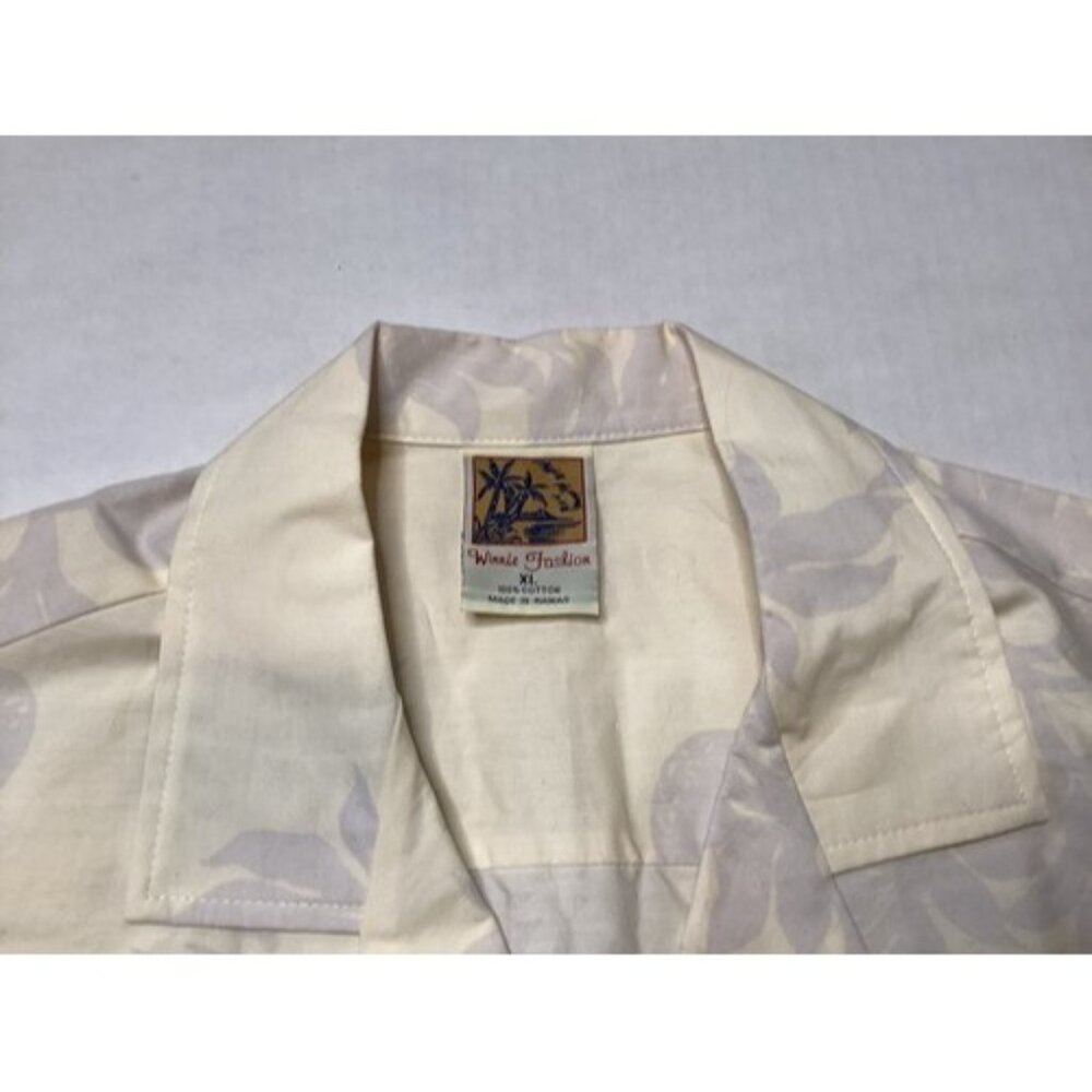 Hawaiian Shirt by Winnie Fashion Volcano Tan Volcano Boats Men’s XL Button Down - Picture 2 of 4